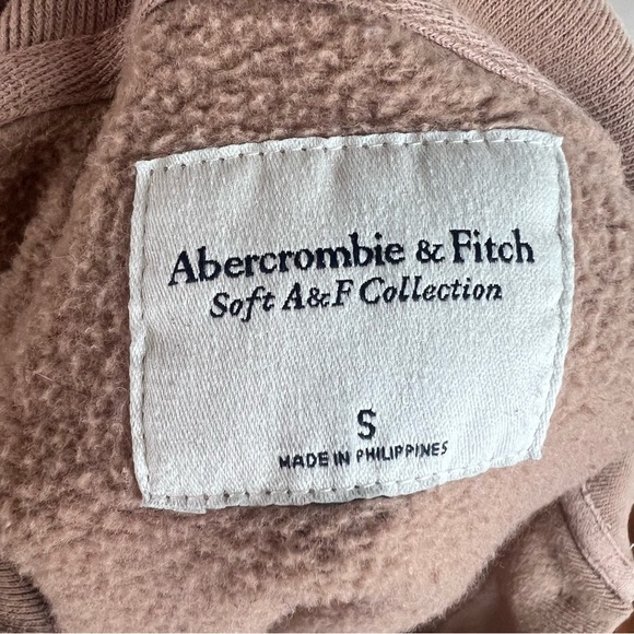 Abercrombie & Fitch Soft Polo Crop Sweatshirt Top Tan Light Brown Size S - Picture 3 of 4